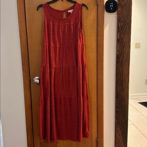 Max Studio Rust Red Sleeveless Dress